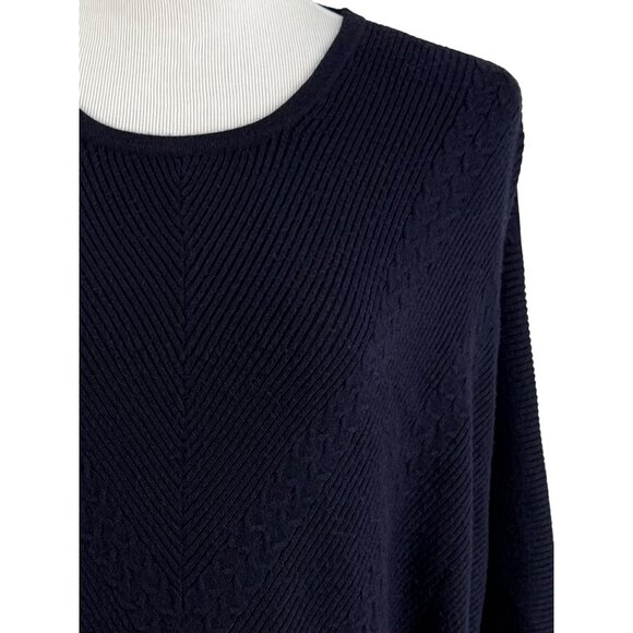 T Tahari Navy Blue Dolman Sleeve Cozycore Casual Lightweight Classic Sweater S - Picture 4 of 15